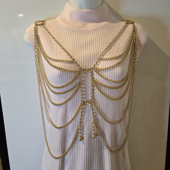 Vintage Goldtone Chain Vest, 70s, Size Small - Picture 3 of 16